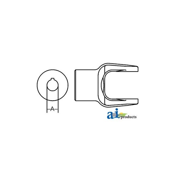 Implement Yoke, Round Bore 1 3/4" w/ 1/2" Keyway & Tapped Hole 5" x4" x7"